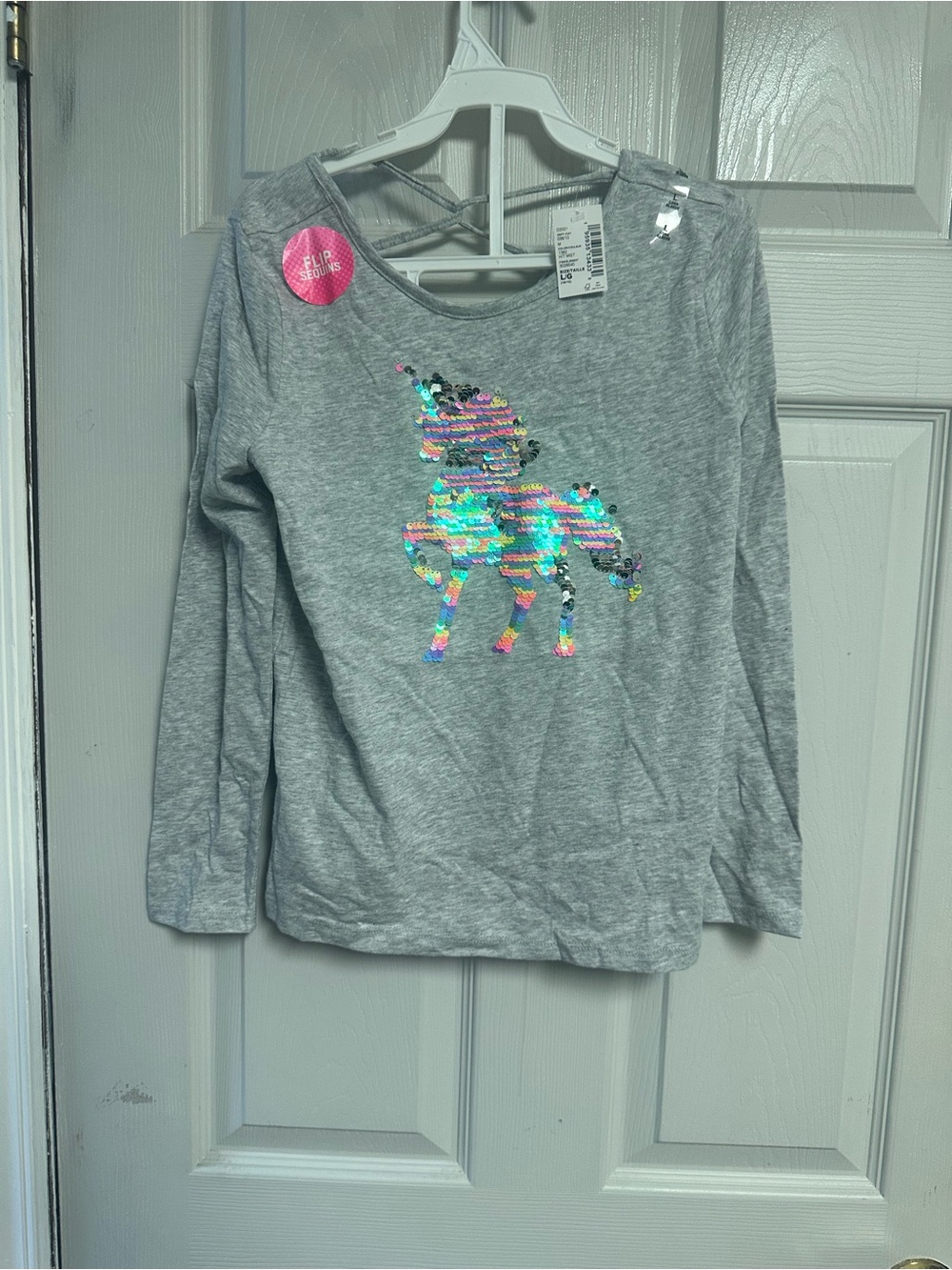 The Children's Place Gray Long-Sleeve Top with Sequin Unicorn